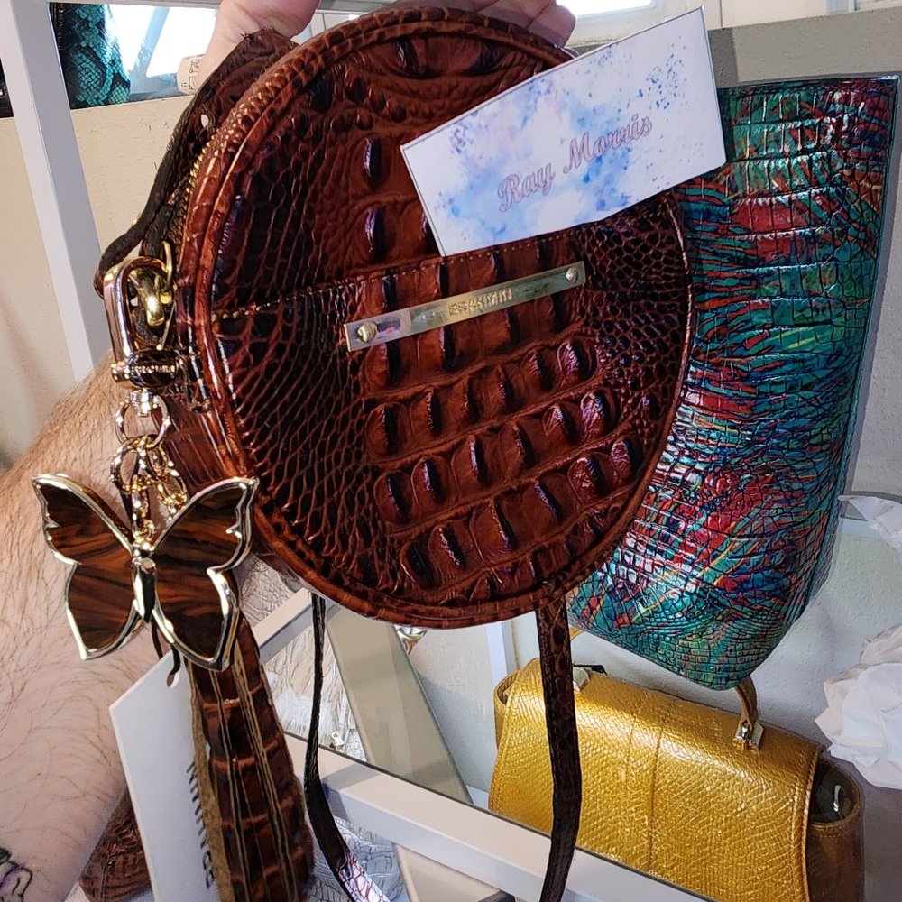 **FREE TASSEL** **Brahmin Pecan Belle Crossbody** AND NWT Pecan Butterfly!